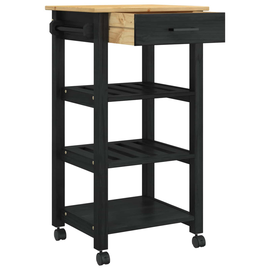 Keuken Trolley Effen 88,5 X 40 X 48 Cm 48 x 40 x 90 cm Zwart