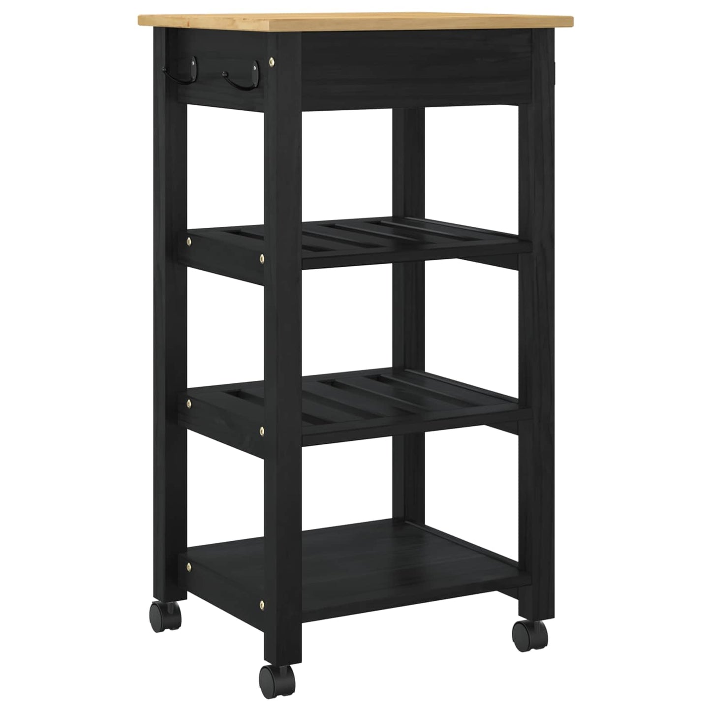 Keuken Trolley Effen 88,5 X 40 X 48 Cm 48 x 40 x 90 cm Zwart