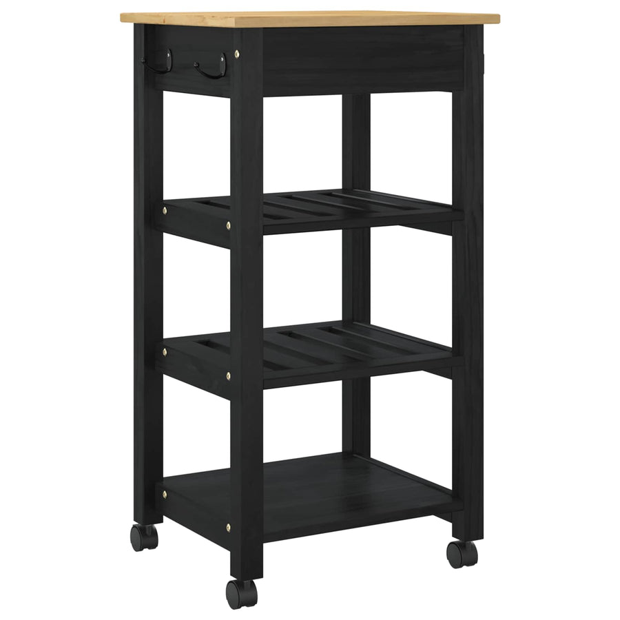 Keuken Trolley Effen 88,5 X 40 X 48 Cm 48 x 40 x 90 cm Zwart