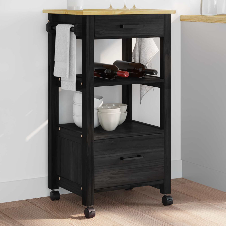 Keuken Trolley Effen Zwart