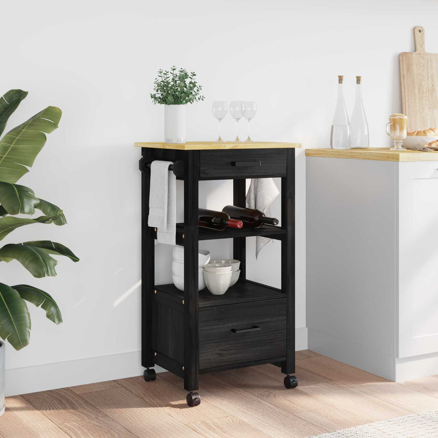 Keuken Trolley Effen Zwart