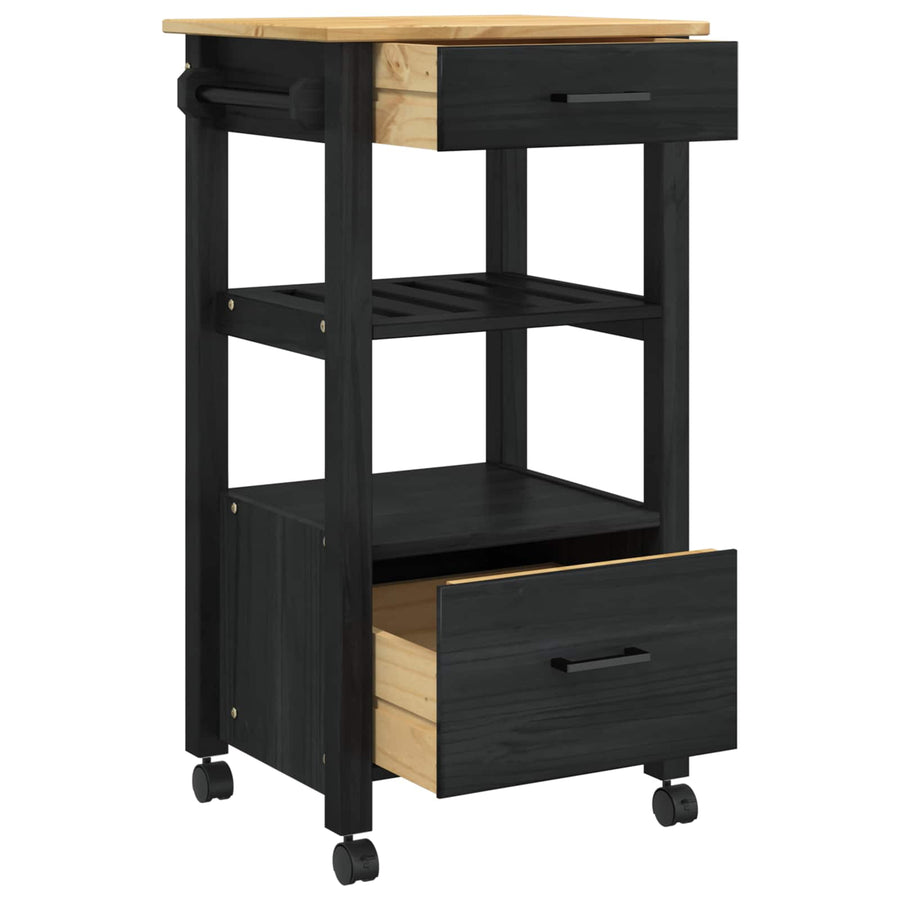 Keuken Trolley Effen Zwart