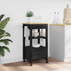 Kitchen Trolley MONZA Black 48 x 40 x 88.5 cm Solid Spruce Wood