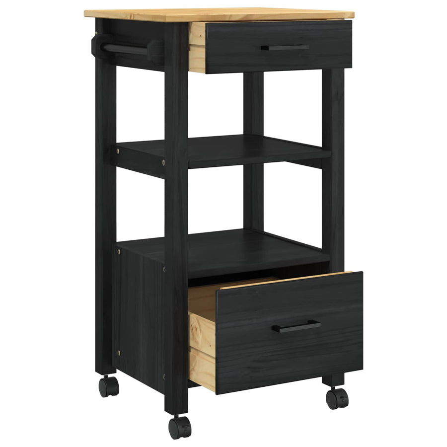 Keuken Trolley Effen Zwart
