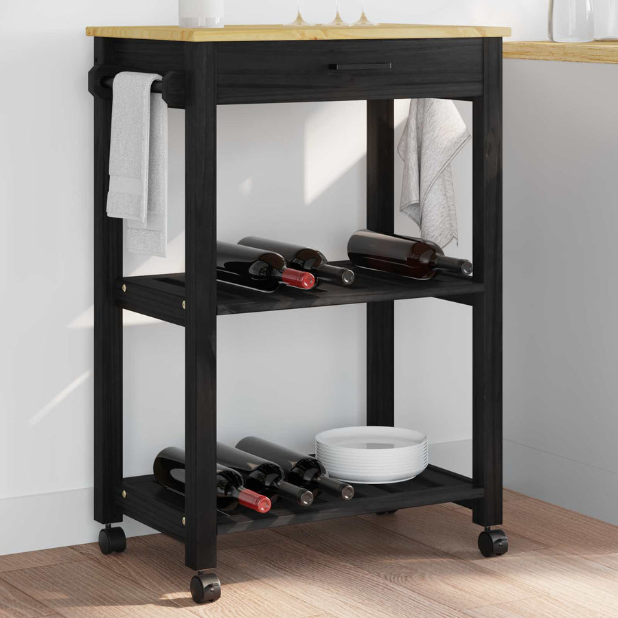 Keuken Trolley Effen 88,5 X 40 X 84 Cm 60 x 40 x 90 cm Zwart