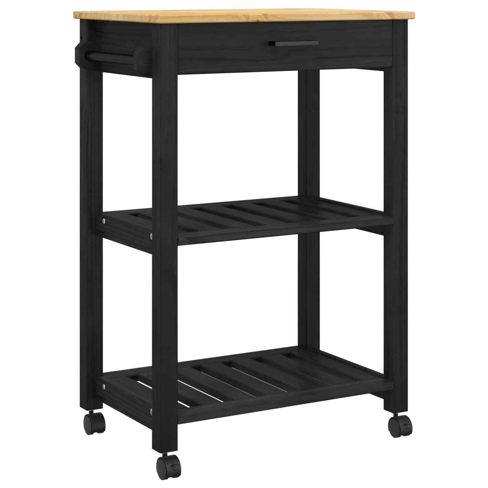 Keuken Trolley Effen 88,5 X 40 X 84 Cm 60 x 40 x 90 cm Zwart