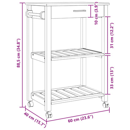 Keuken Trolley Effen 88,5 X 40 X 84 Cm 60 x 40 x 90 cm Zwart