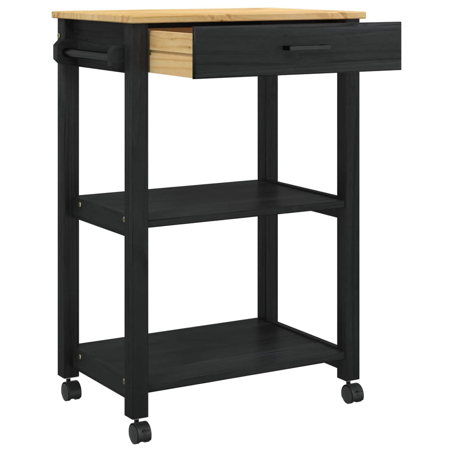 Keuken Trolley Effen 88,5 X 40 X 60 Cm 60 x 40 x 90 cm Zwart