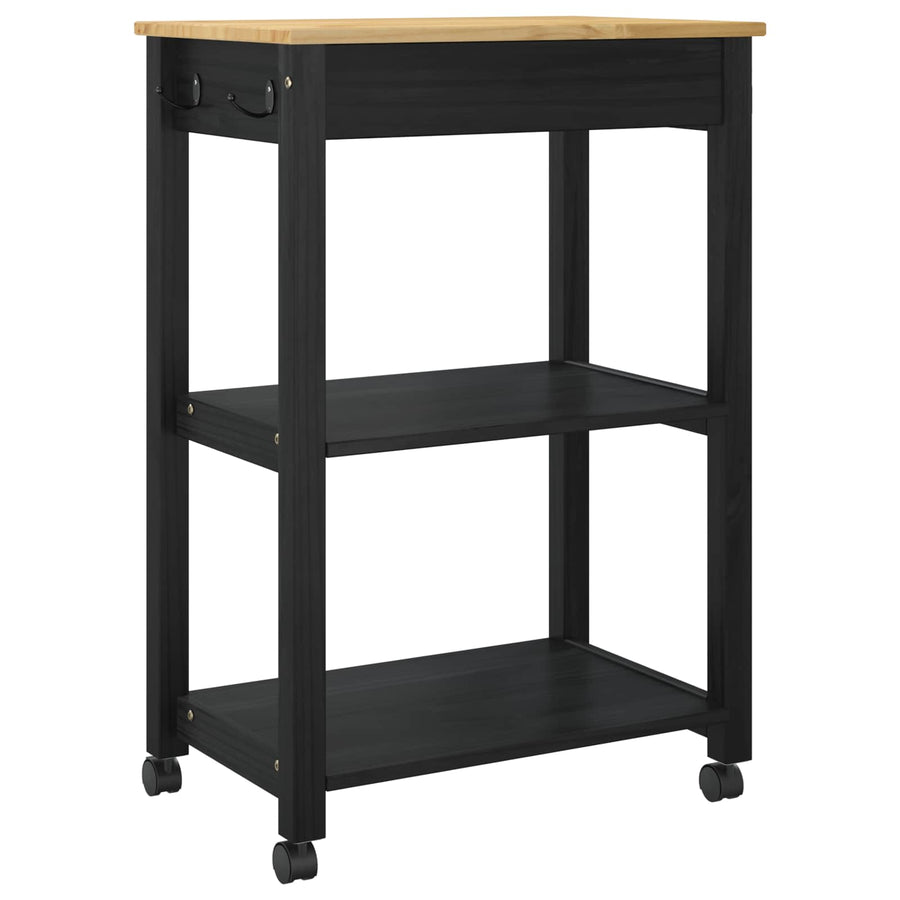 Keuken Trolley Effen 88,5 X 40 X 60 Cm 60 x 40 x 90 cm Zwart