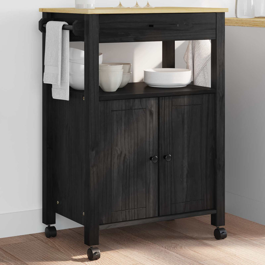 Keuken Trolley Effen 88,5 X 40 X 60 Cm 60 x 40 x 90 cm Zwart