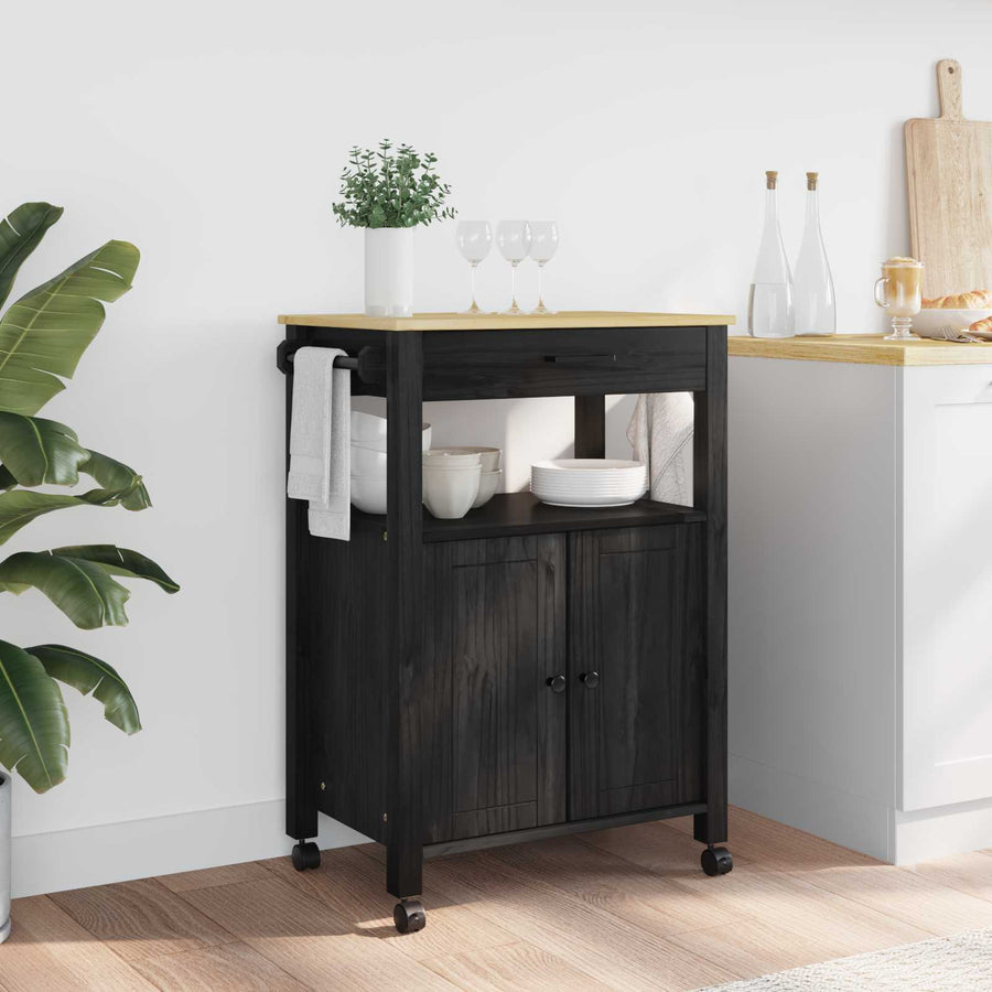 Keuken Trolley Effen 88,5 X 40 X 60 Cm 60 x 40 x 90 cm Zwart