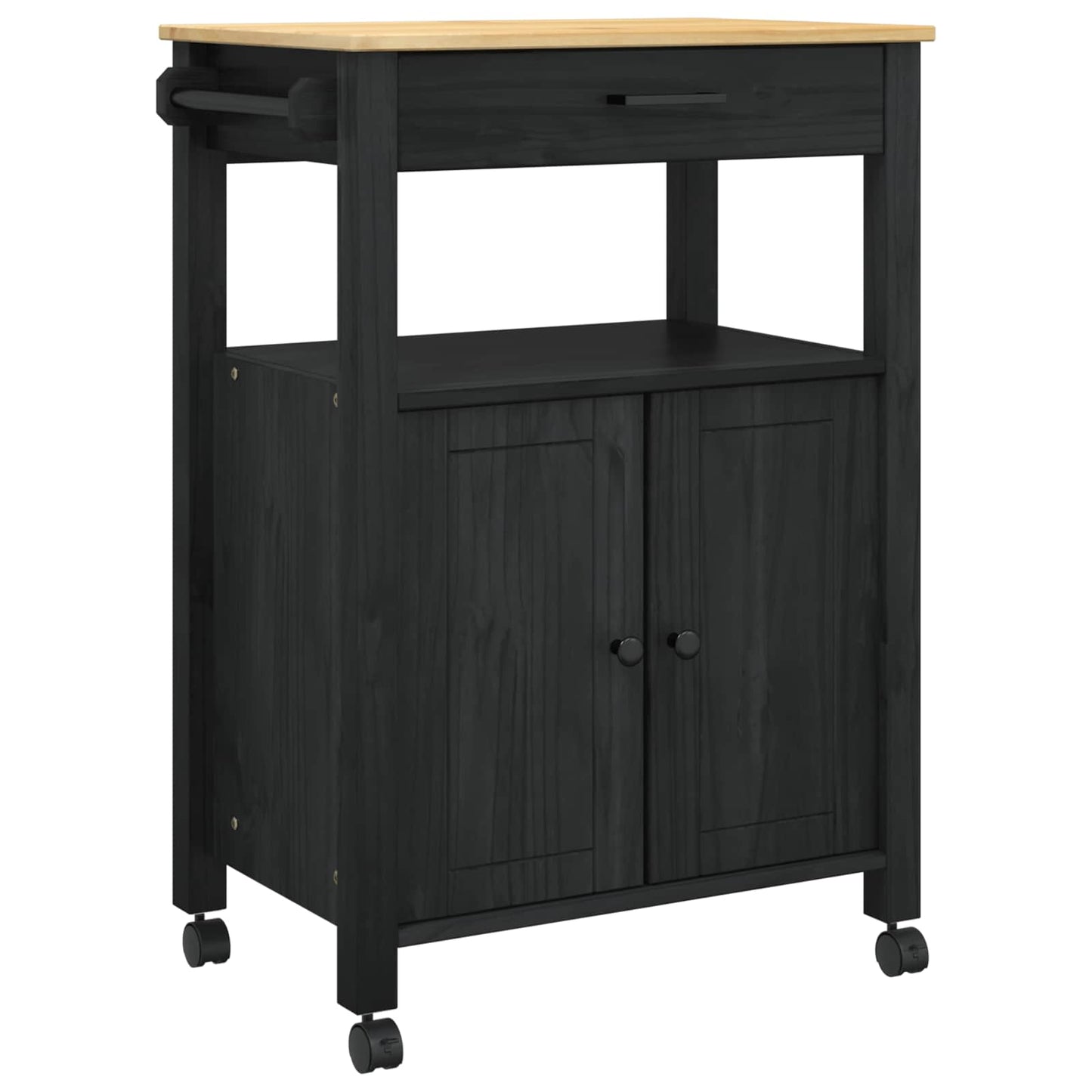 Keuken Trolley Effen 88,5 X 40 X 60 Cm 60 x 40 x 90 cm Zwart
