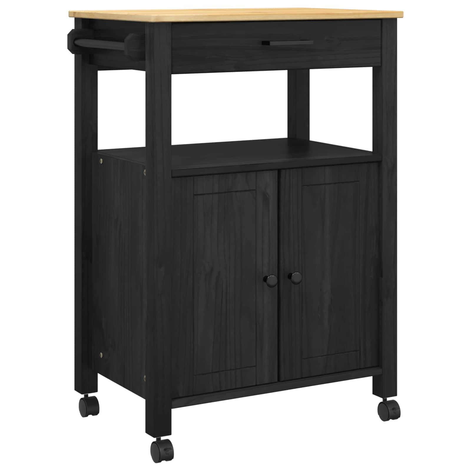 Keuken Trolley Effen 88,5 X 40 X 60 Cm 60 x 40 x 90 cm Zwart
