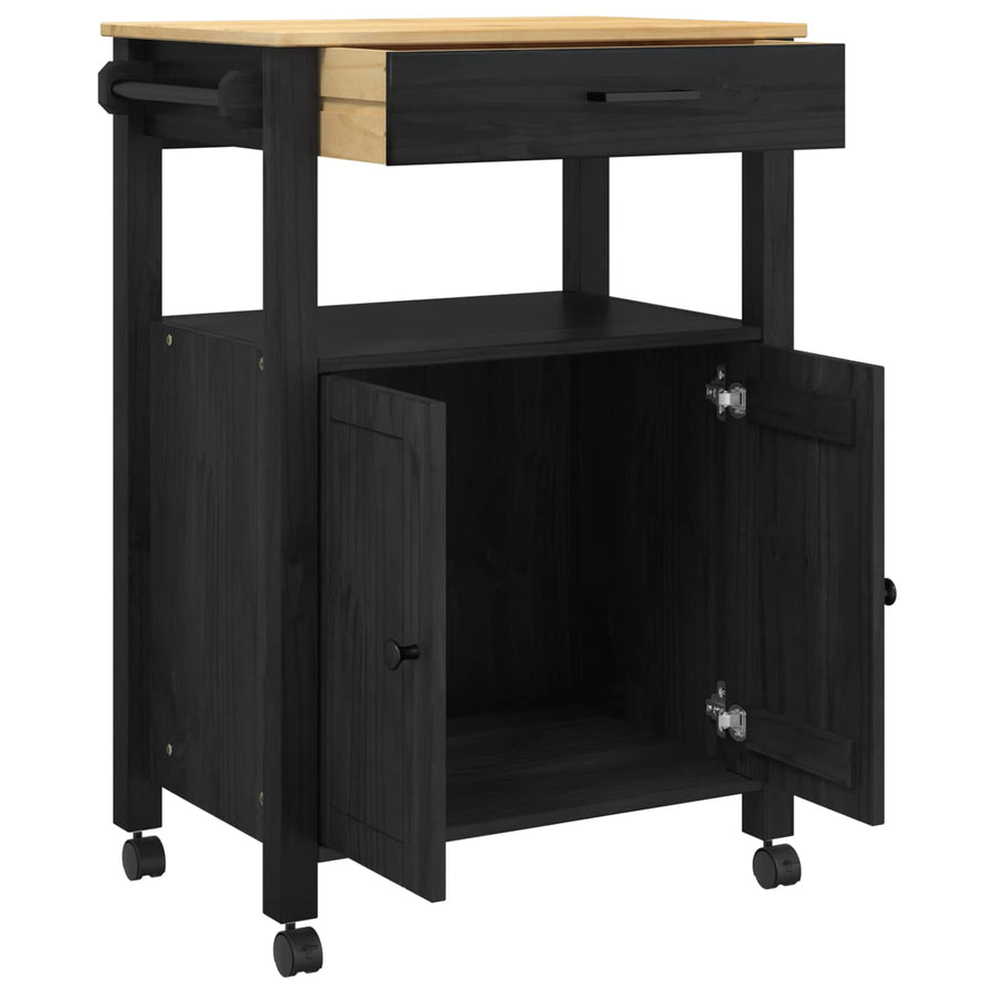 Keuken Trolley Effen 88,5 X 40 X 60 Cm 60 x 40 x 90 cm Zwart