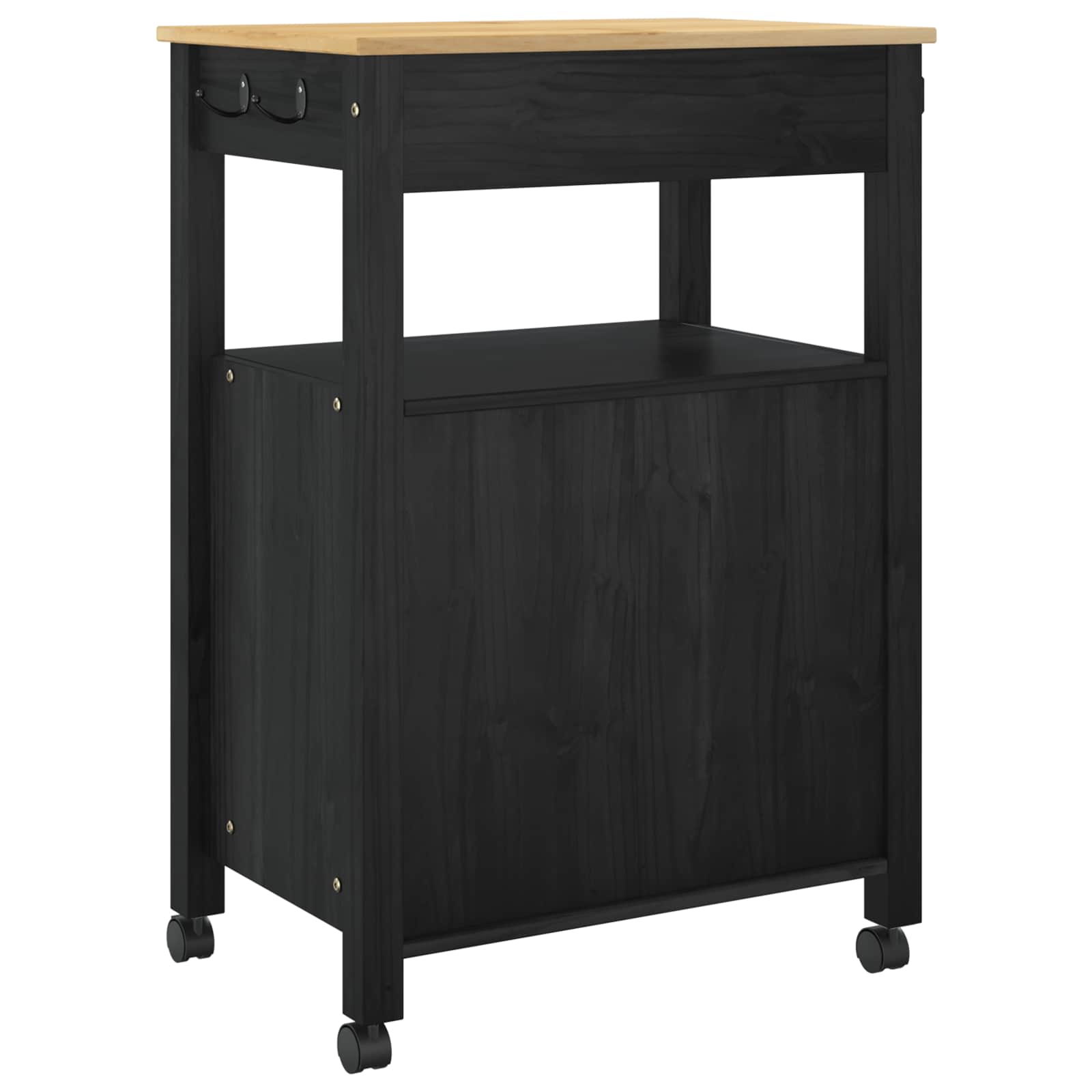 Keuken Trolley Effen 88,5 X 40 X 60 Cm 60 x 40 x 90 cm Zwart