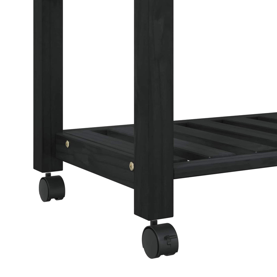 Keuken Trolley Effen 88,5 X 40 X 84 Cm 84 x 40 x 90 cm Zwart