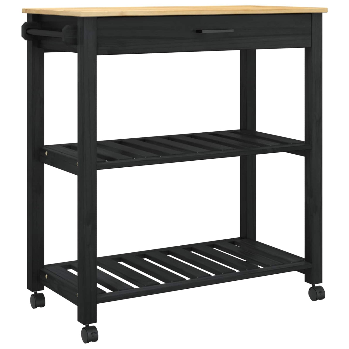 Keuken Trolley Effen 88,5 X 40 X 84 Cm 84 x 40 x 90 cm Zwart