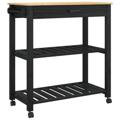 Keuken Trolley Effen 88,5 X 40 X 84 Cm 84 x 40 x 90 cm Zwart