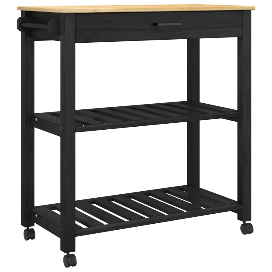Keuken Trolley Effen 88,5 X 40 X 84 Cm 84 x 40 x 90 cm Zwart