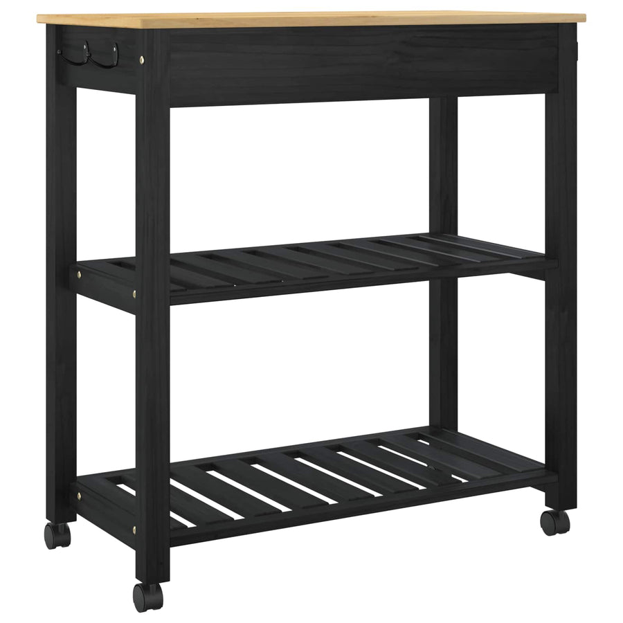 Keuken Trolley Effen 88,5 X 40 X 84 Cm 84 x 40 x 90 cm Zwart