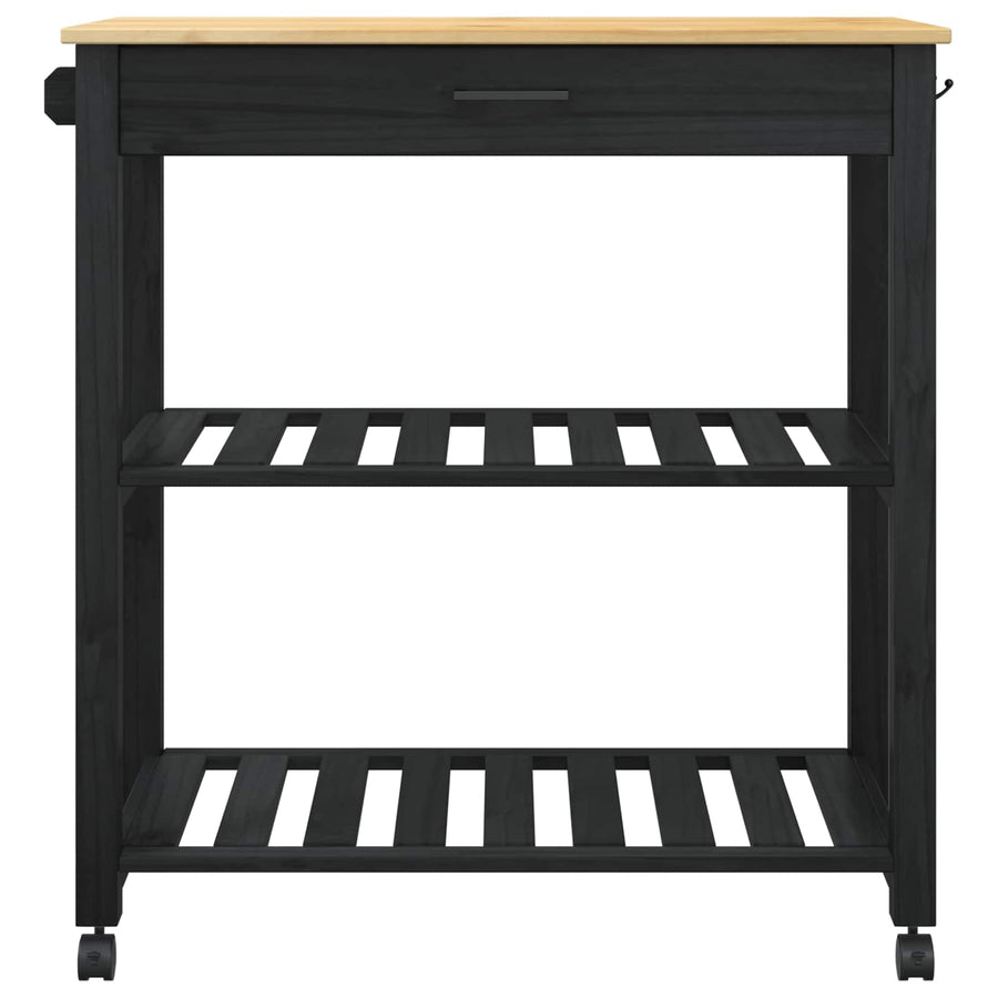 Keuken Trolley Effen 88,5 X 40 X 84 Cm 84 x 40 x 90 cm Zwart