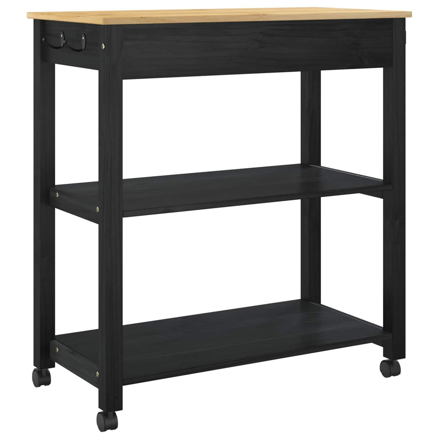 Keuken Trolley Effen 88,5 X 40 X 48 Cm 84 x 40 x 90 cm Zwart