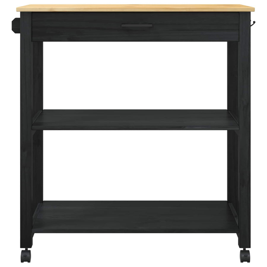 Keuken Trolley Effen 88,5 X 40 X 48 Cm 84 x 40 x 90 cm Zwart