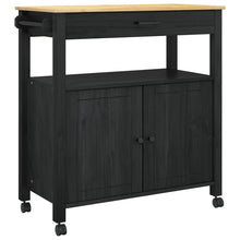 Keuken Trolley Effen 88,5 X 40 X 48 Cm 84 x 40 x 90 cm Zwart