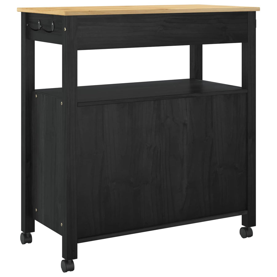 Keuken Trolley Effen 88,5 X 40 X 48 Cm 84 x 40 x 90 cm Zwart