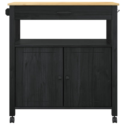 Keuken Trolley Effen 88,5 X 40 X 48 Cm 84 x 40 x 90 cm Zwart