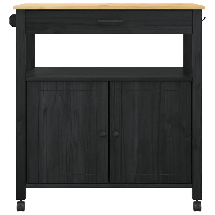 Keuken Trolley Effen 88,5 X 40 X 48 Cm 84 x 40 x 90 cm Zwart