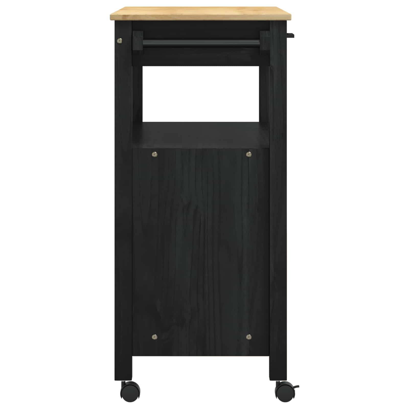 Keuken Trolley Effen 88,5 X 40 X 48 Cm 84 x 40 x 90 cm Zwart