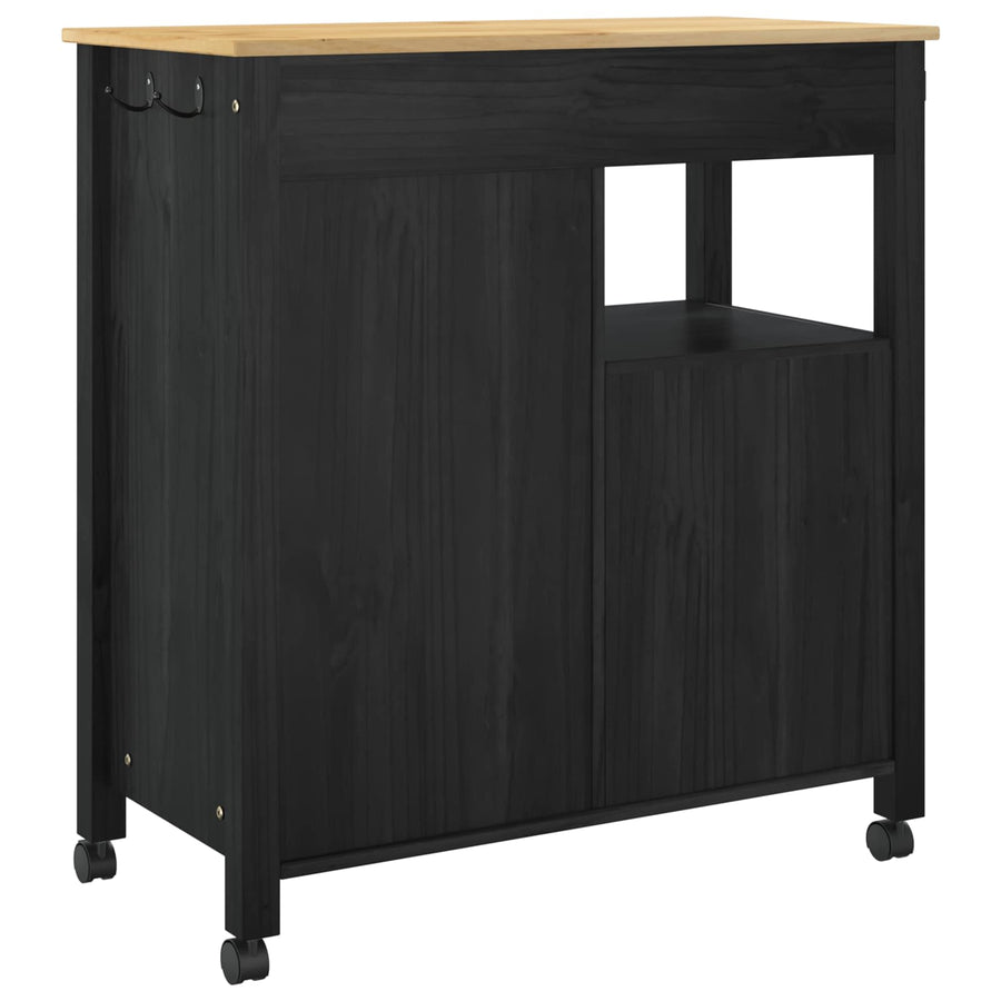 Keuken Trolley Effen Zwart