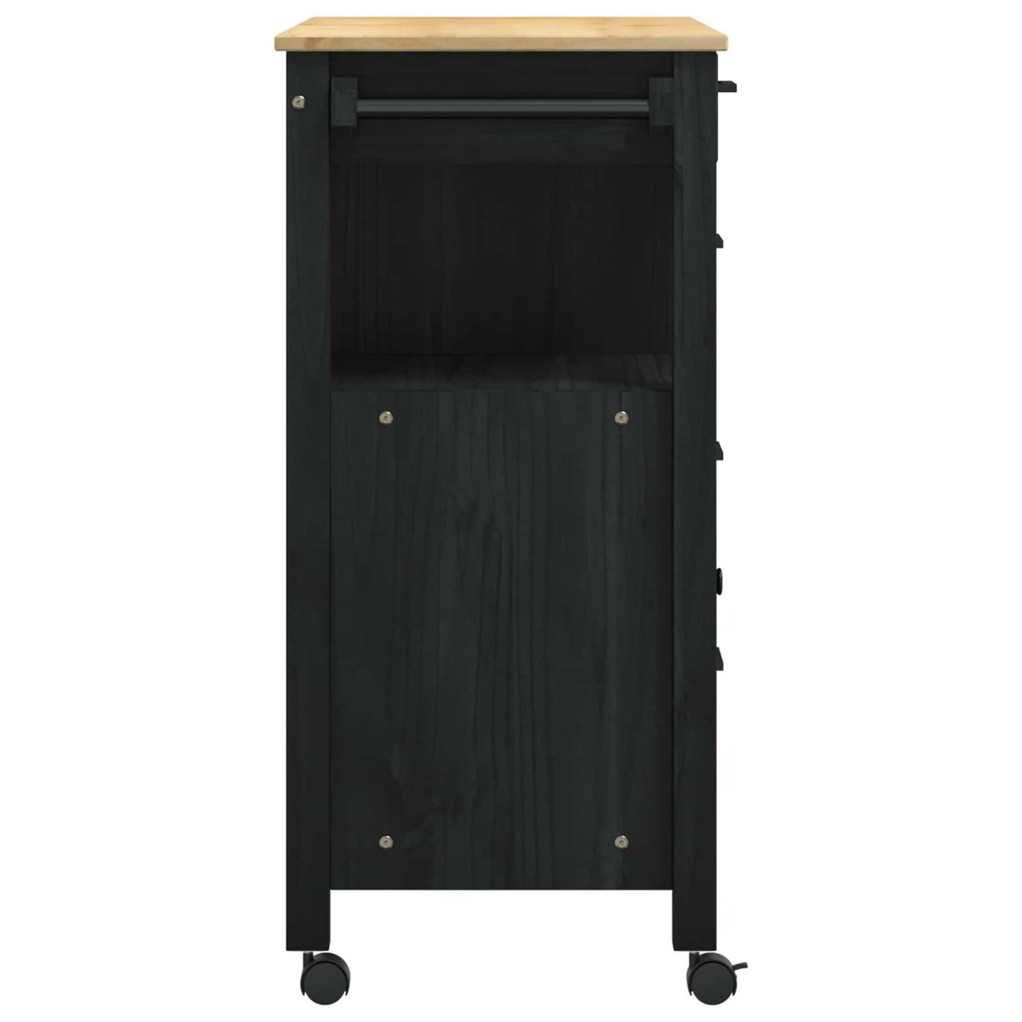 Keuken Trolley Effen Zwart