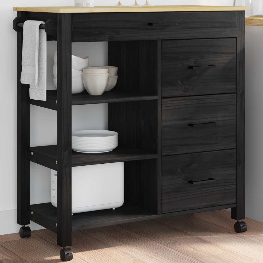 Keuken Trolley Zwart