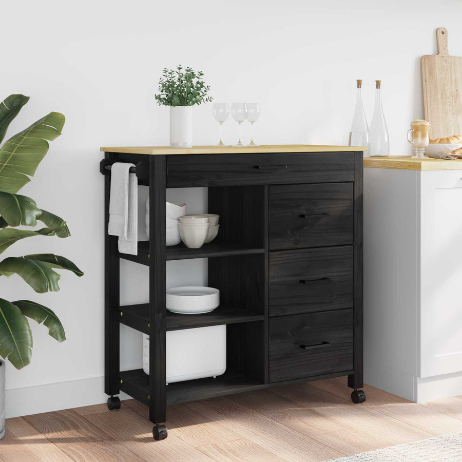 Keuken Trolley Zwart
