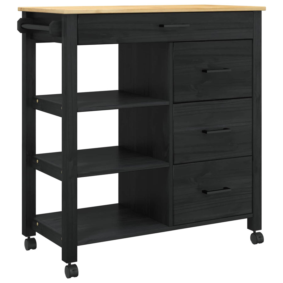 Keuken Trolley Zwart