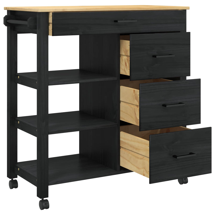Keuken Trolley Zwart