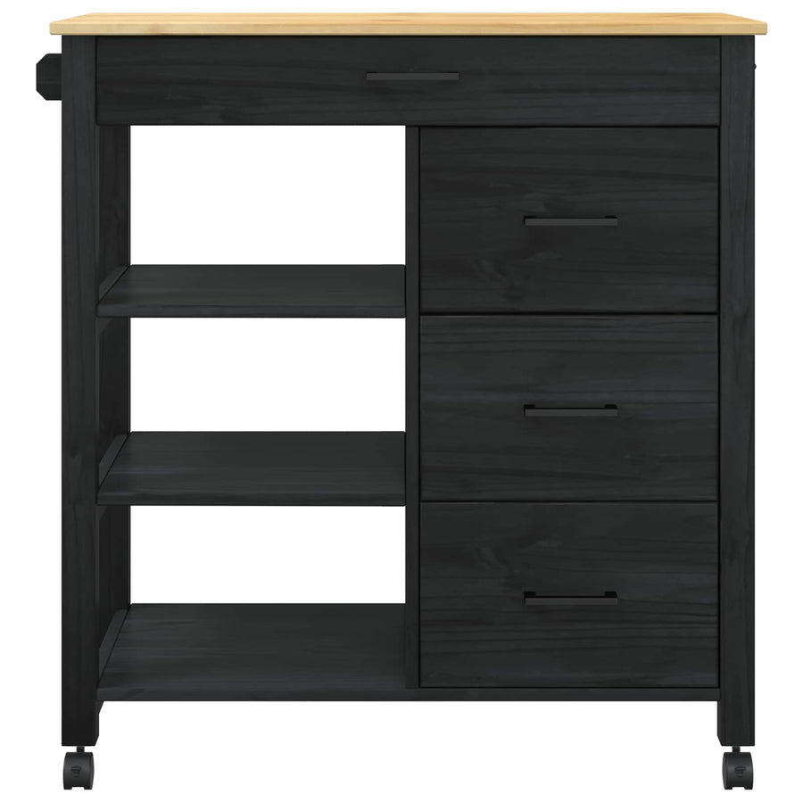 Keuken Trolley Zwart