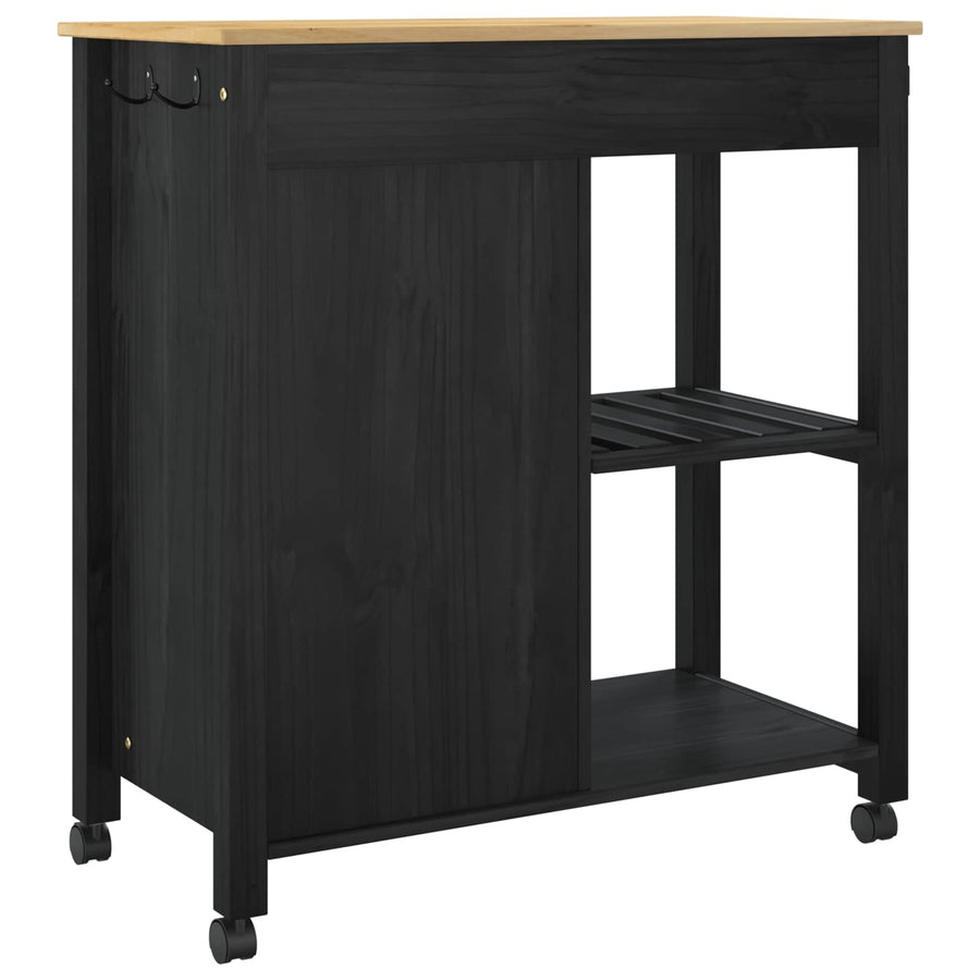 Keuken Trolley Effen Zwart