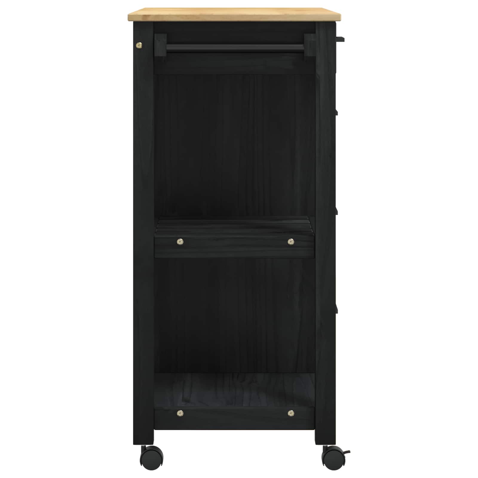 Keuken Trolley Effen Zwart