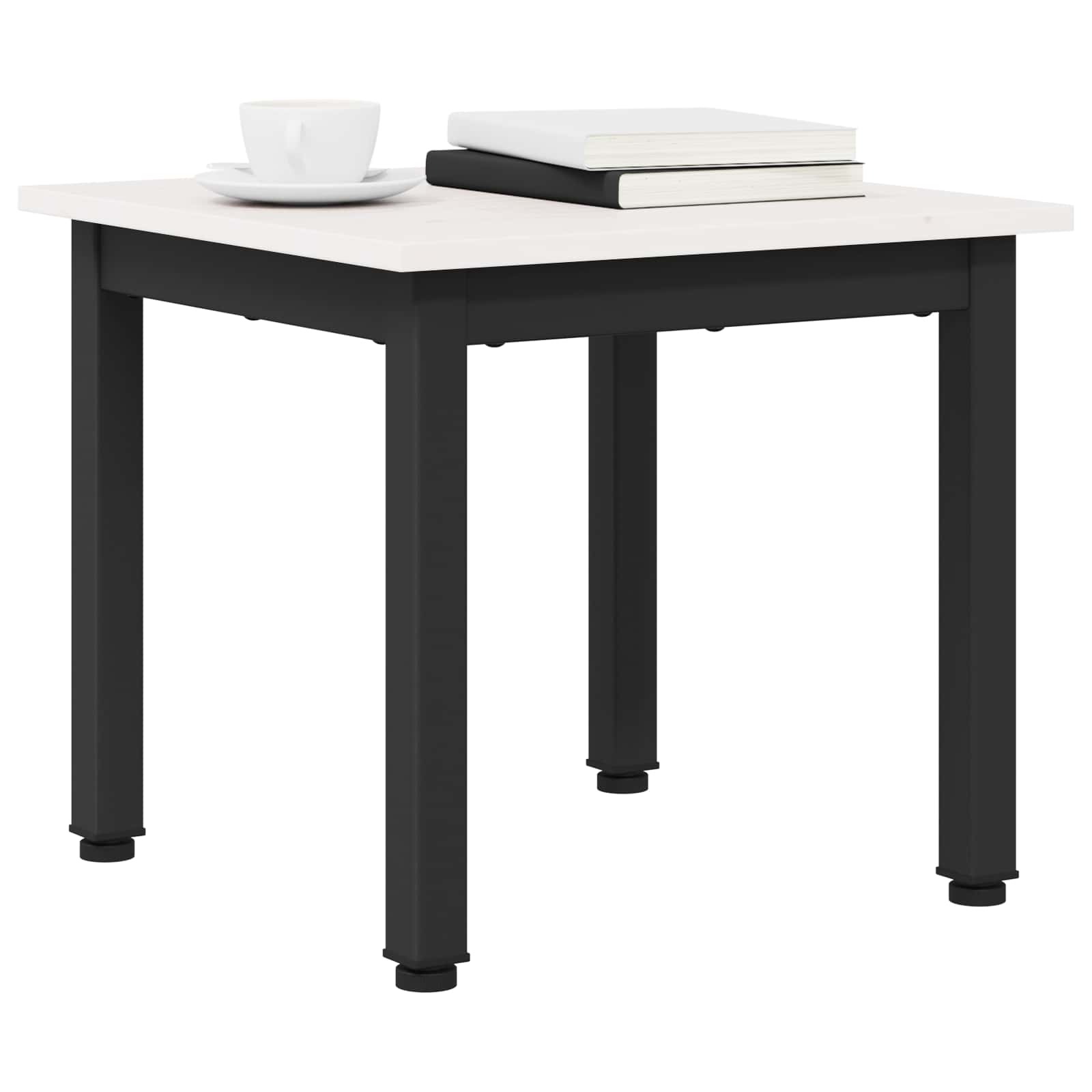 Salontafel Wit 40 x 40 x 36 cm Massief grenenhout