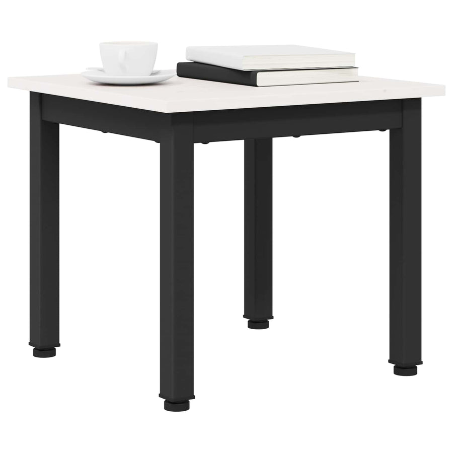 Salontafel Wit 40 x 40 x 36 cm Massief grenenhout