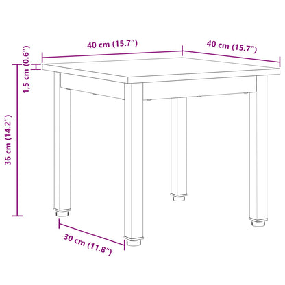 Salontafel Wit 40 x 40 x 36 cm Massief grenenhout