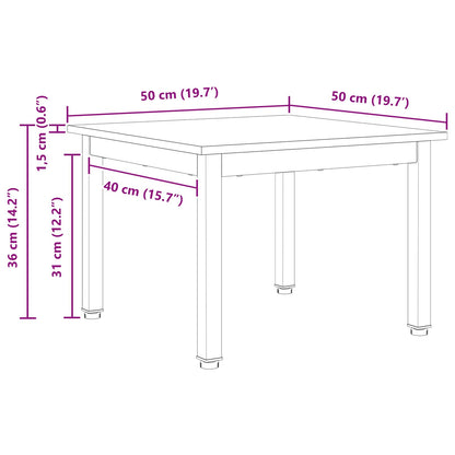 Salontafel Naturel 50 x 50 x 36 cm Massief grenenhout