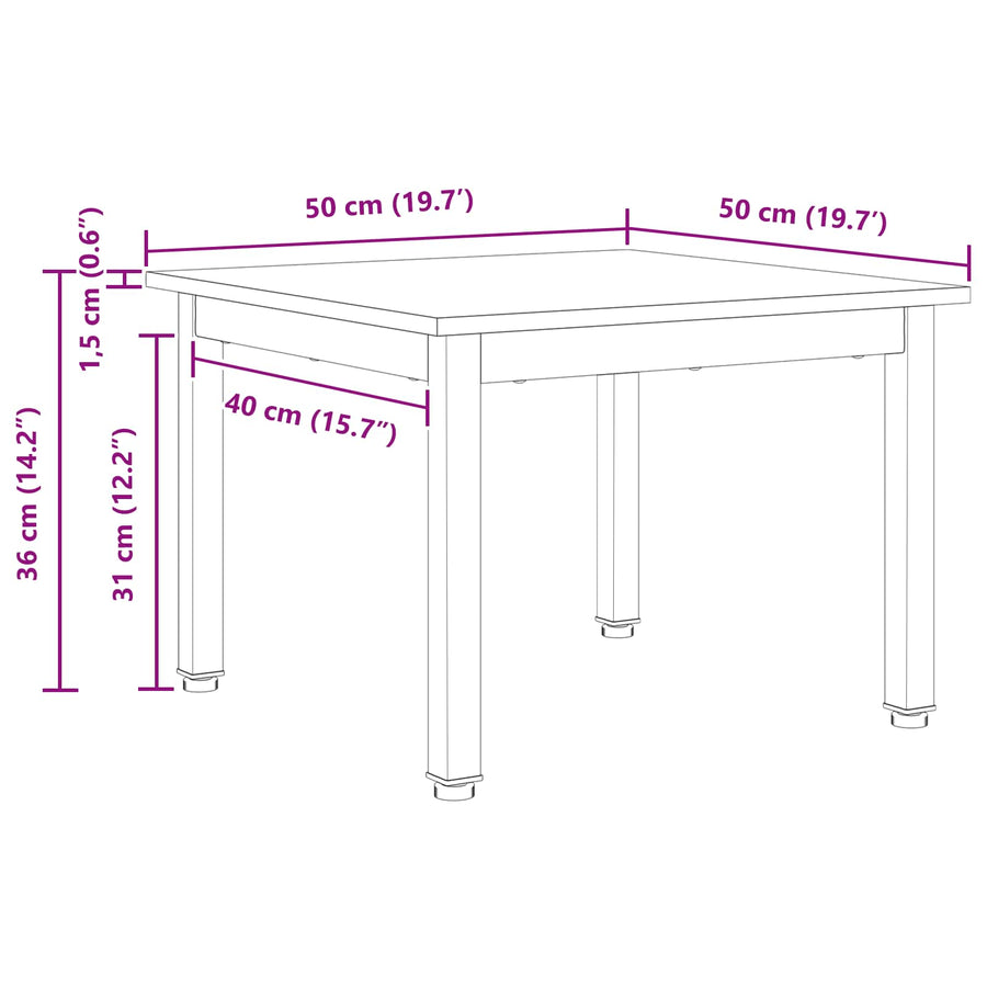 Salontafel Naturel 50 x 50 x 36 cm Massief grenenhout