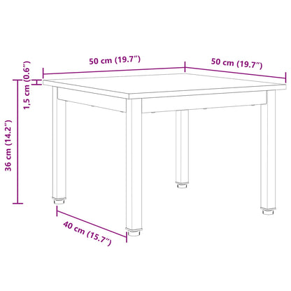 Salontafel Wit 50 x 50 x 36 cm Massief grenenhout