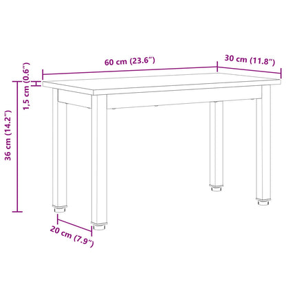 Salontafel Wit 60 x 30 x 36 cm Massief grenenhout