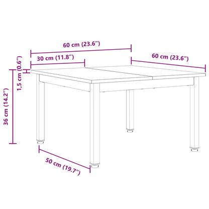 Salontafel Wit 60 x 60 x 36 cm Massief grenenhout