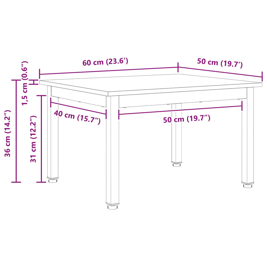 Salontafel Naturel 60 x 50 x 36 cm Massief grenenhout